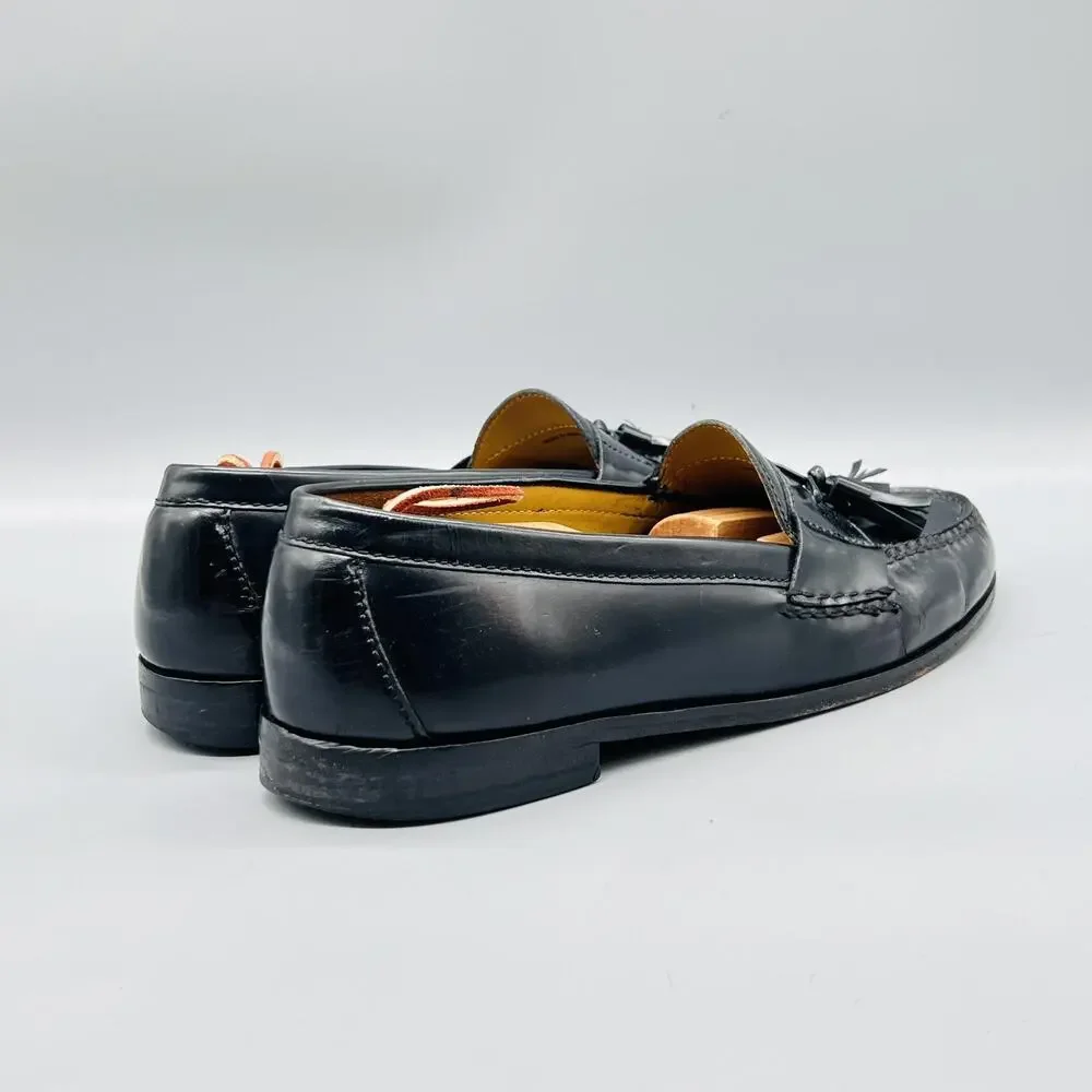 Cole Haan Shoes Mens 11.5 Black Leather Tassel Loafers Slip On Dress Classic